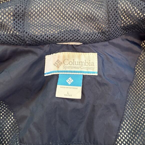Columbia Omni-Tech Rain Wind Hooded Full Zip Blue Jacket Coat Boys L 14/16 - Picture 4 of 8